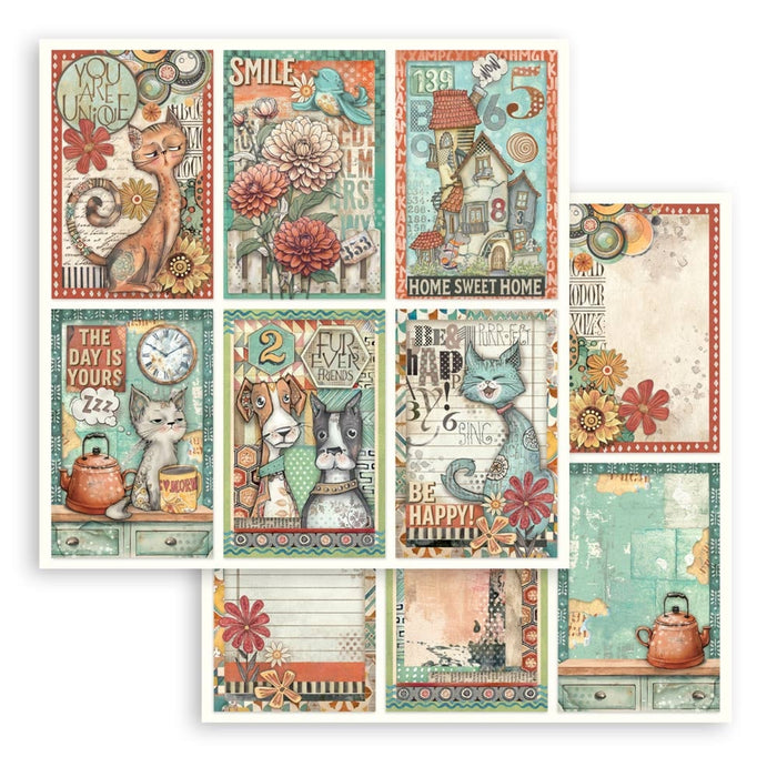Stamperia Furry Friends 8" x 8" Scrapbooking Paper Pad