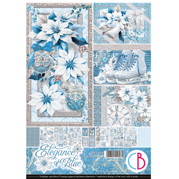 Ciao Bella Elegance Of Blue A4 Scrapbooking Paper Set