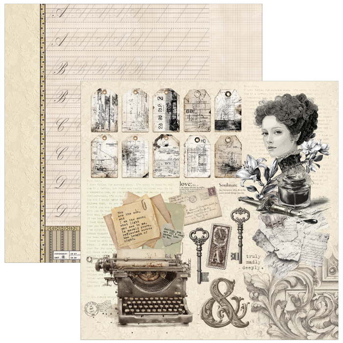 Ciao Bella Typographic 12" x 12" Scrapbooking Paper Set