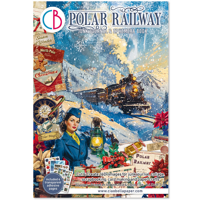 Ciao Bella Polar Railway A4 Junk Journal & Ephemera Book