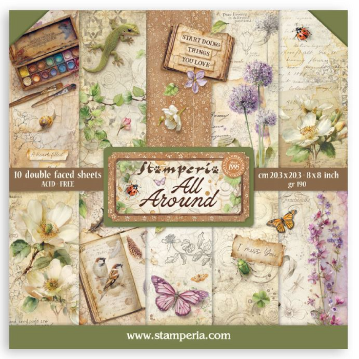 Stamperia All Around 8" x 8" Scrapbooking Paper Pad