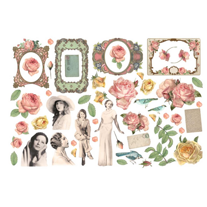 Stamperia Rose Parfum Ephemera Frames Lady