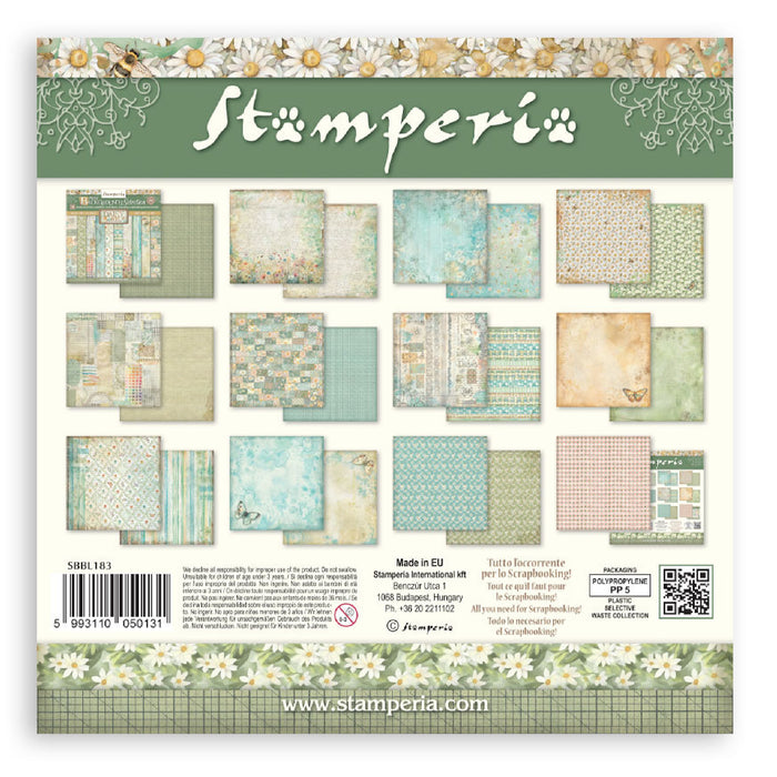 Stamperia Daisy Art 12" x 12" Maxi Backgrounds Selection Paper Pad