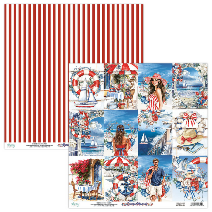 Mintay Riviera Moments 12" x"12 Scrapbooking Paper Set