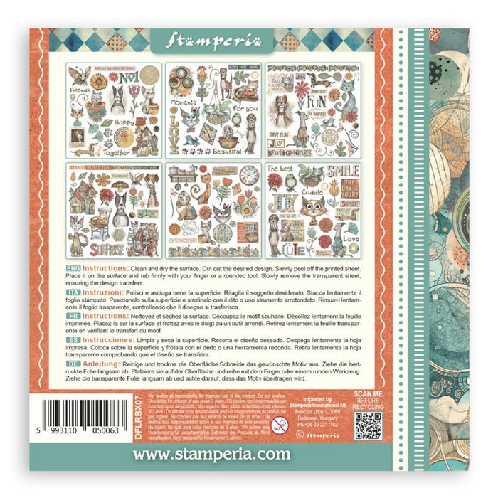 Stamperia Furry Friends Rub On Transfers - Assorted Pack