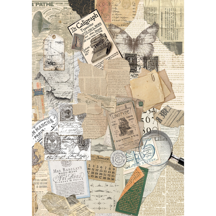 Ciao Bella Typographic A5 Mixed Rice Paper 8pc