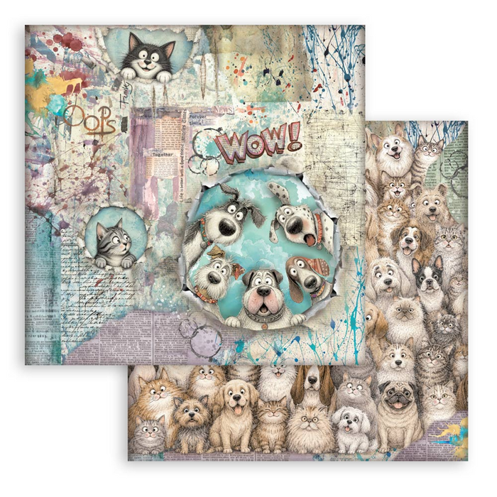 Stamperia Furry Friends 2 8" x 8" Scrapbooking Paper Pad