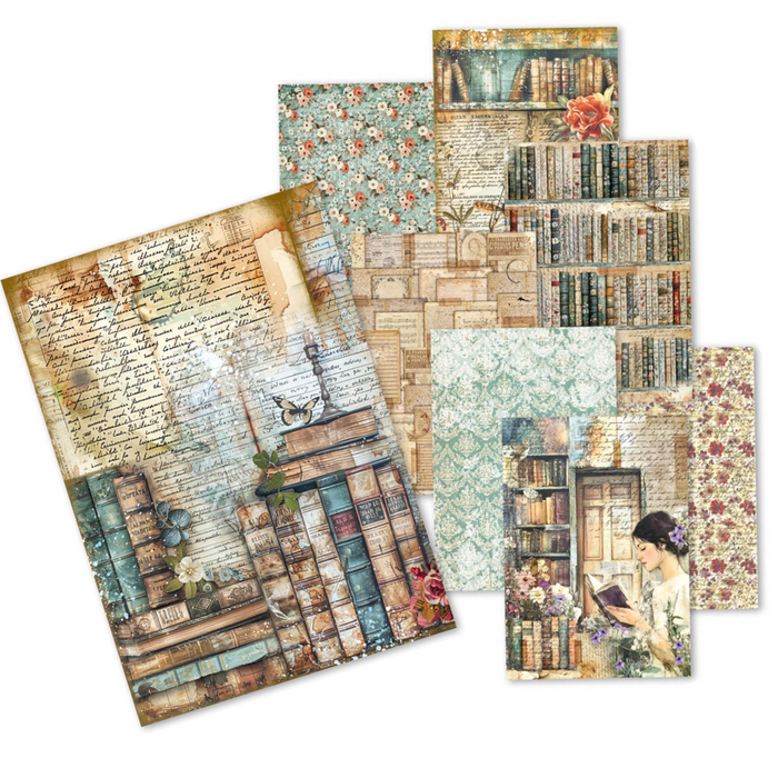 Ciao Bella Book Lovers A5 Mixed Rice Paper 8pc