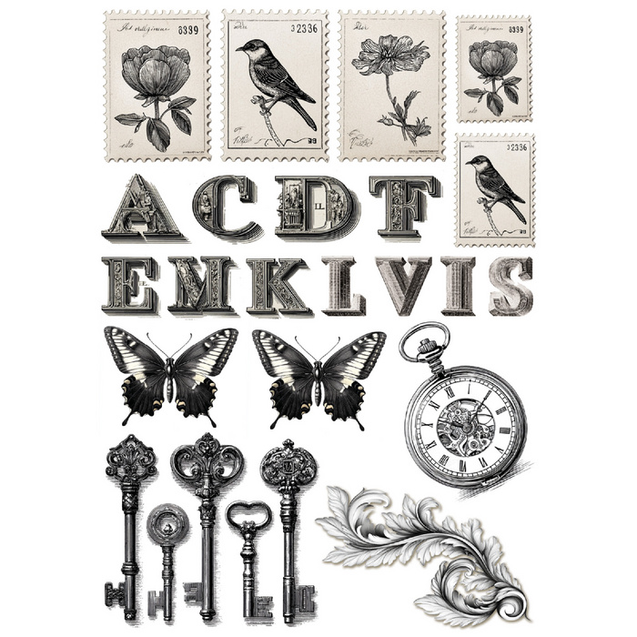 Ciao Bella Typographic A5 Mixed Rice Paper 8pc