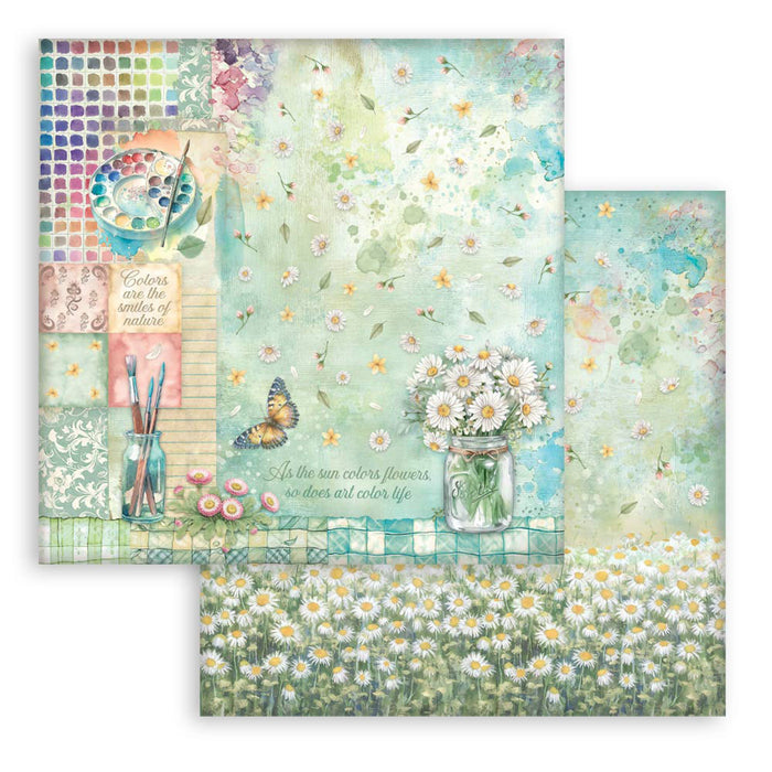 Stamperia Daisy Art 8" x 8" Scrapbooking Paper Pad