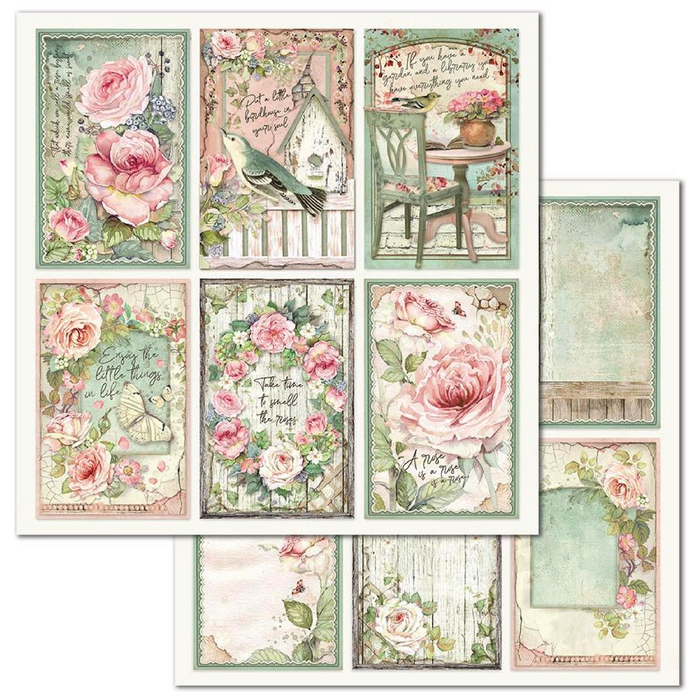Stamperia House Of Roses 8" x 8" Scrapbooking Paper Pad