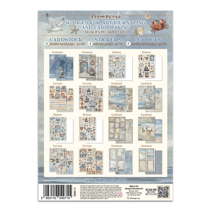 Stamperia Silent Sea Junk Journal Stickers Cut-outs Backgrounds