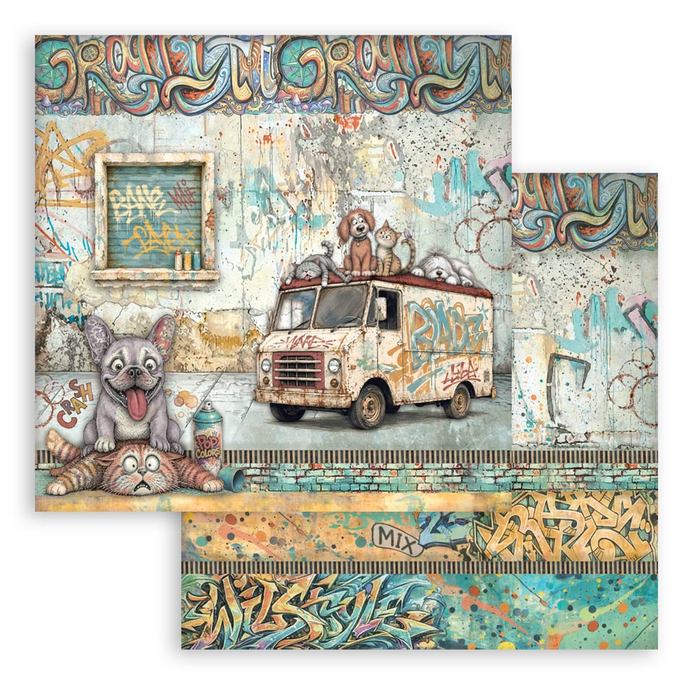 Stamperia Furry Friends 2 8" x 8" Scrapbooking Paper Pad
