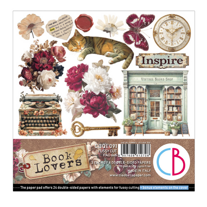 Ciao Bella Book Lovers 6" x 6" Fussy Cut Pad