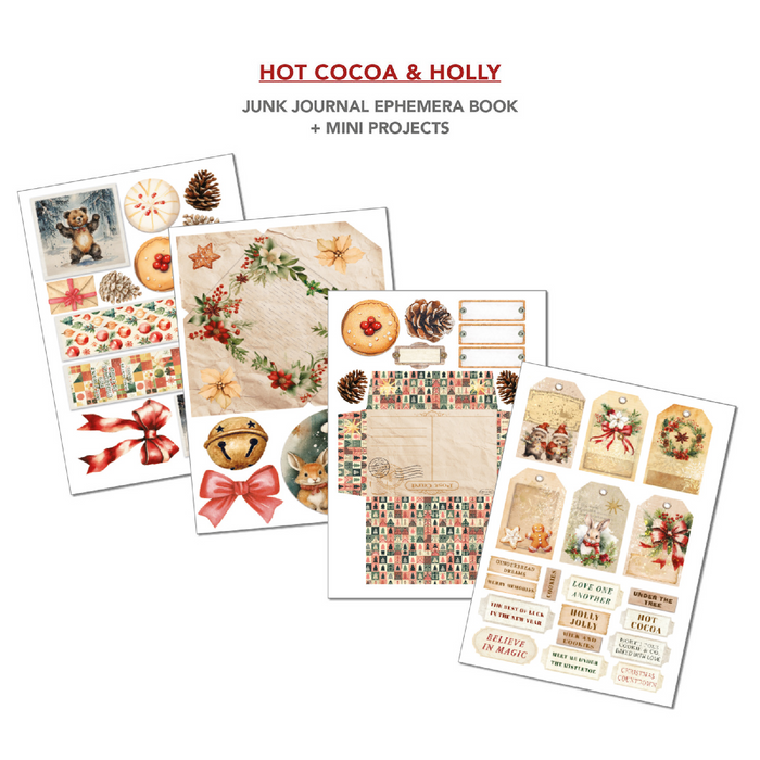 Ciao Bella Hot Cocoa & Holly A4 Junk Journal & Ephemera Book