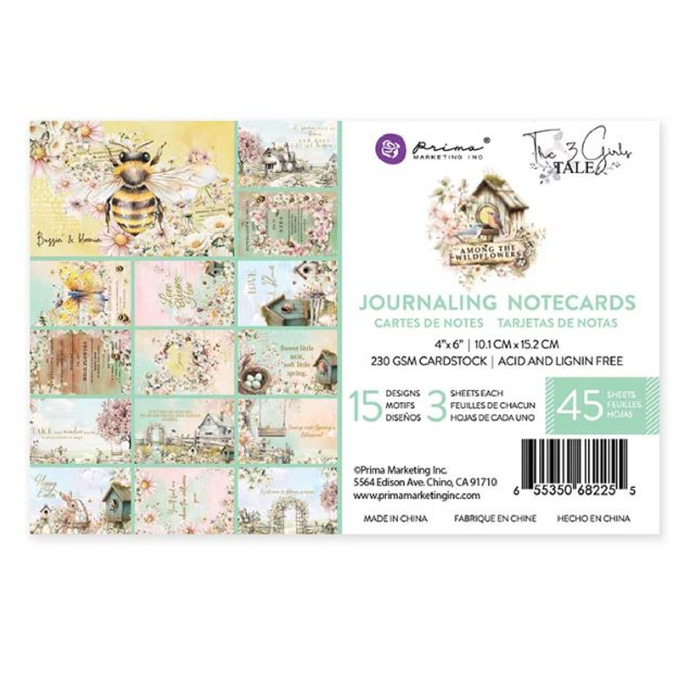 Prima Marketing Among The Wildflowers 4" x 6" Journaling Cards