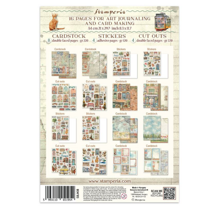 Stamperia Art Of Travelling Junk Journal Stickers Cut-outs Backgrounds