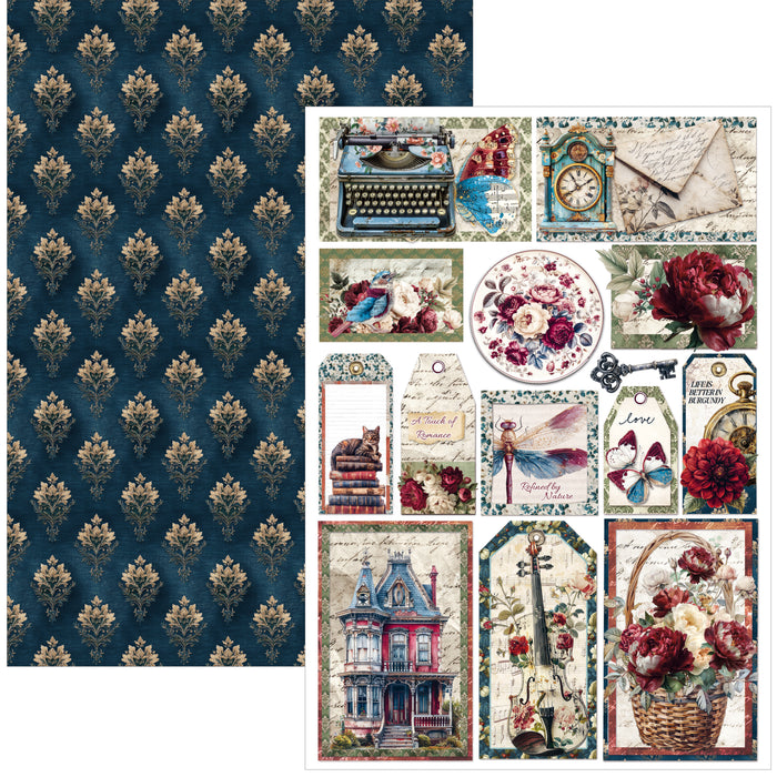 Ciao Bella Paper Bohemian Burgundy A4 Scrapbooking Paper Set