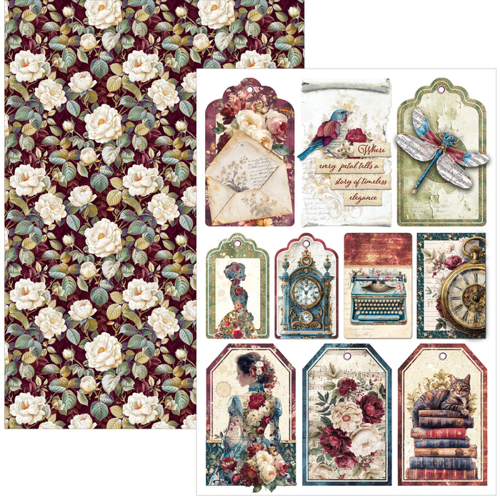 Ciao Bella Paper Bohemian Burgundy A4 Scrapbooking Paper Set