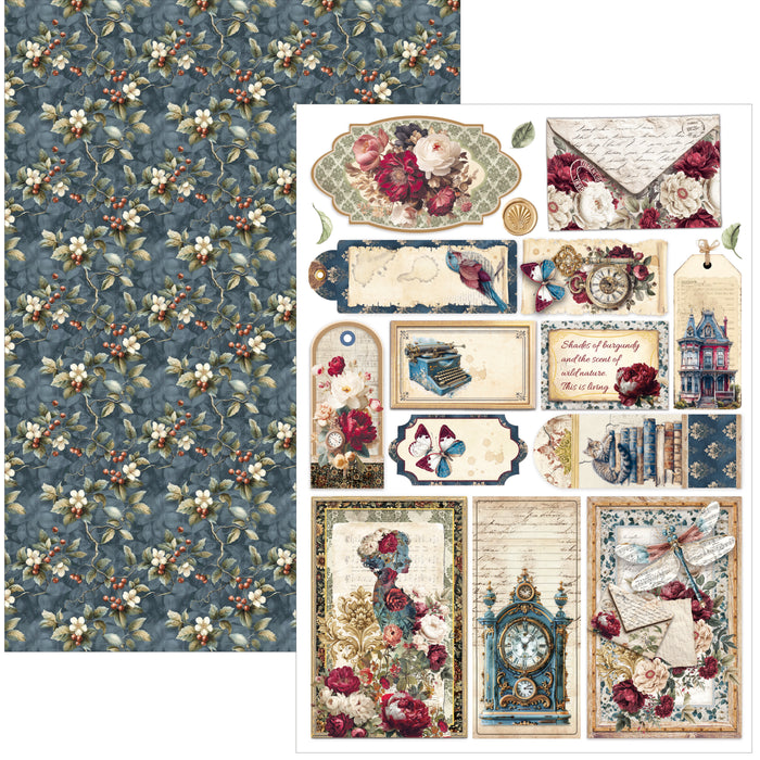 Ciao Bella Paper Bohemian Burgundy A4 Scrapbooking Paper Set