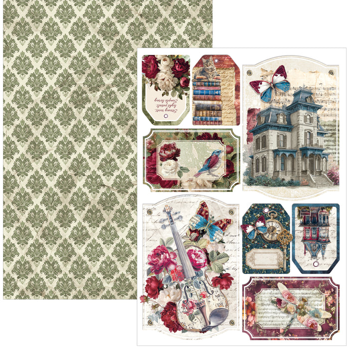 Ciao Bella Paper Bohemian Burgundy A4 Scrapbooking Paper Set