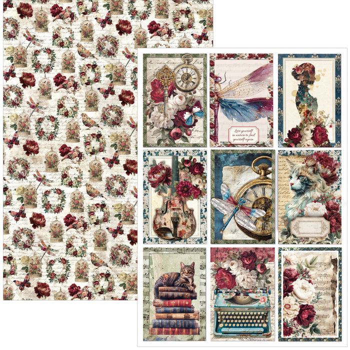 Ciao Bella Paper Bohemian Burgundy A4 Scrapbooking Paper Set
