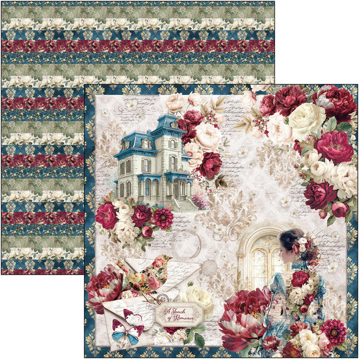 Ciao Bella Paper Bohemian Burgundy 8" x 8" Scrapbooking Paper Set