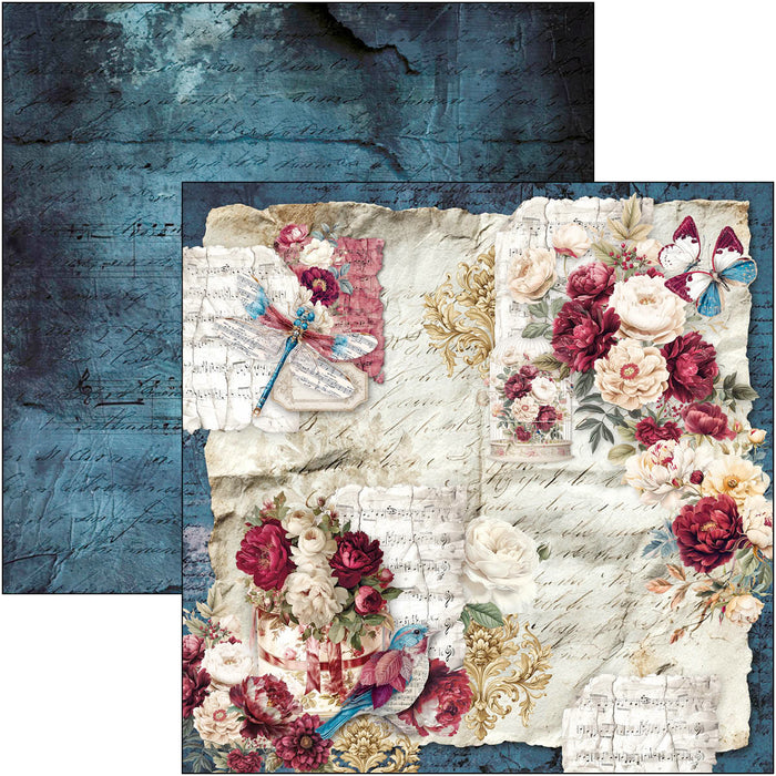 Ciao Bella Paper Bohemian Burgundy 8" x 8" Scrapbooking Paper Set