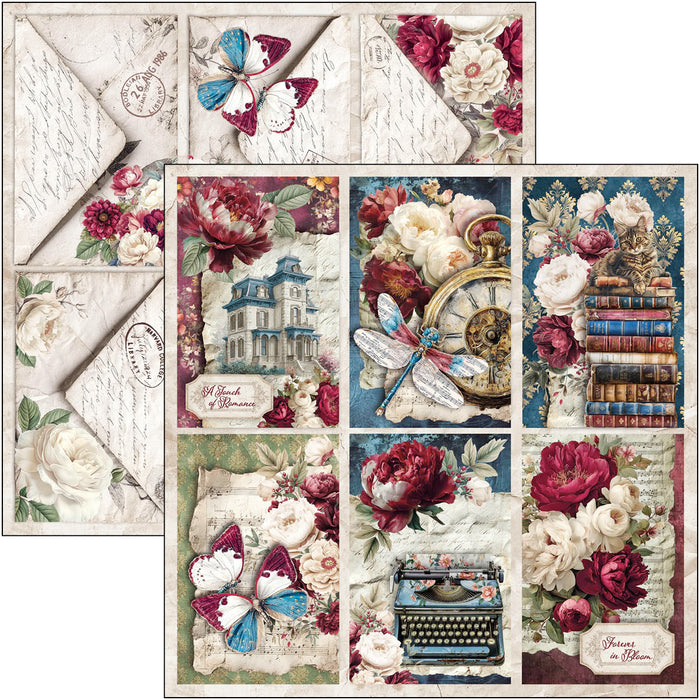 Ciao Bella Paper Bohemian Burgundy 8" x 8" Scrapbooking Paper Set