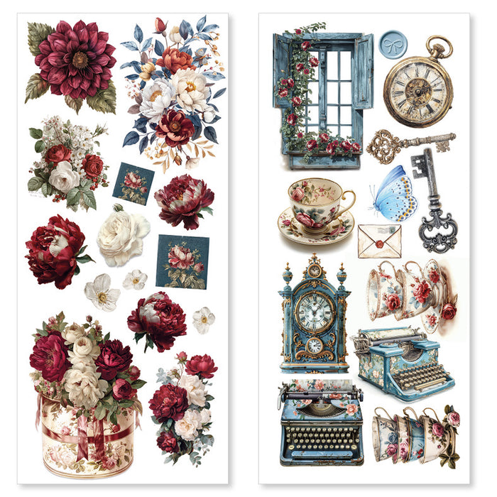 Ciao Bella Paper Bohemian Burgundy Art Transparent Stickers 5pc