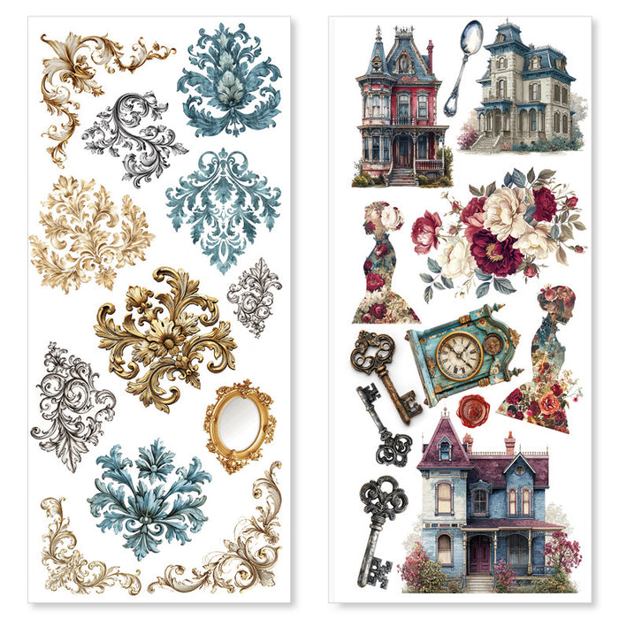 Ciao Bella Paper Bohemian Burgundy Art Transparent Stickers 5pc