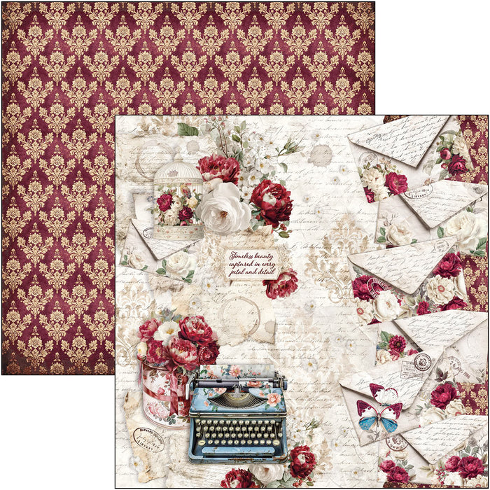 Ciao Bella Paper Bohemian Burgundy 12" x 12" Scrapbooking Paper Set