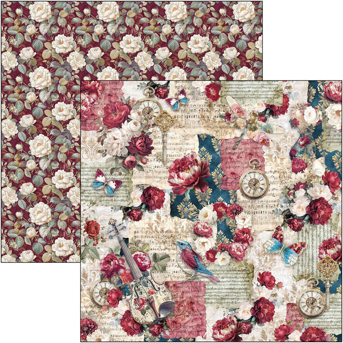Ciao Bella Paper Bohemian Burgundy 12" x 12" Scrapbooking Paper Set