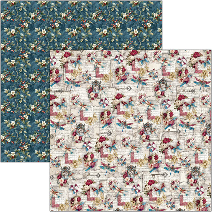 Ciao Bella Paper Bohemian Burgundy 12" x 12" Scrapbooking Paper Set