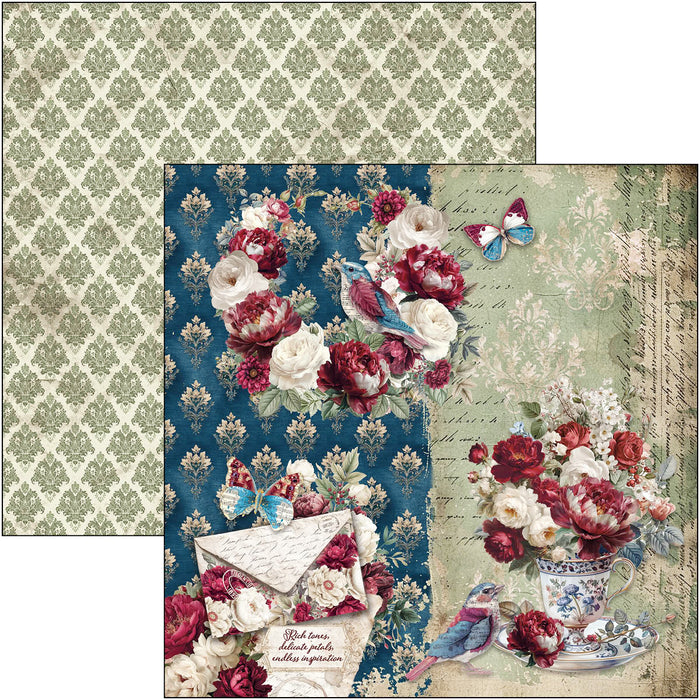Ciao Bella Paper Bohemian Burgundy 12" x 12" Scrapbooking Paper Set