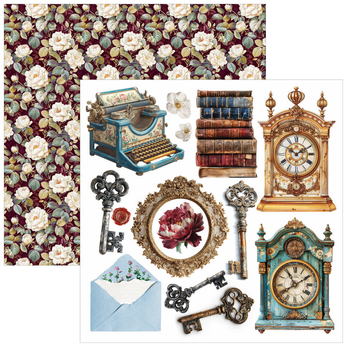Ciao Bella Paper Bohemian Burgundy 6" x 6" Fussy Cut Pad