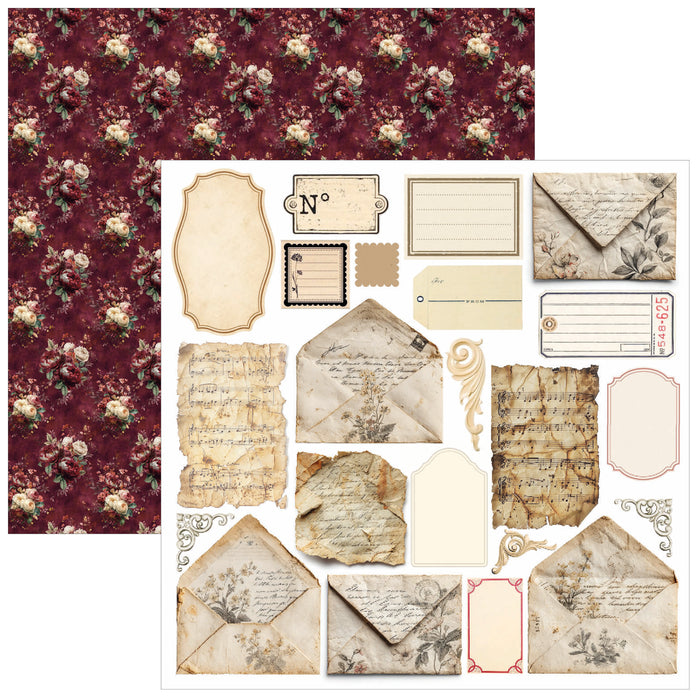 Ciao Bella Paper Bohemian Burgundy 6" x 6" Fussy Cut Pad
