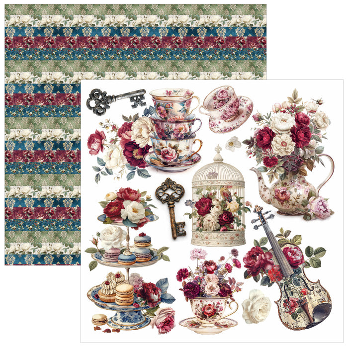 Ciao Bella Paper Bohemian Burgundy 6" x 6" Fussy Cut Pad