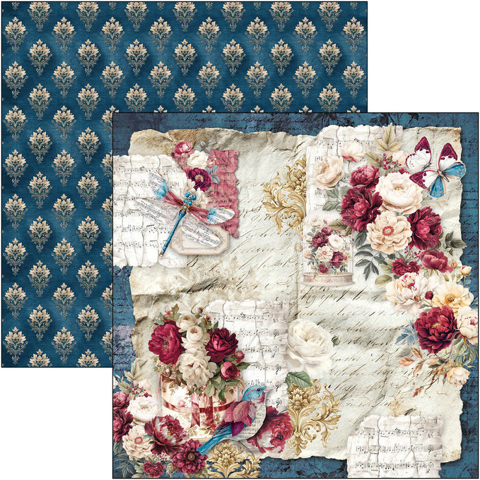 Ciao Bella Paper Bohemian Burgundy 12" x 12" Patterns Scrapbooking Paper Set