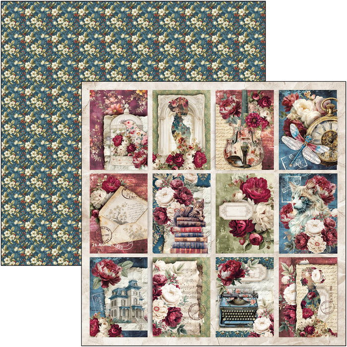 Ciao Bella Paper Bohemian Burgundy 12" x 12" Patterns Scrapbooking Paper Set