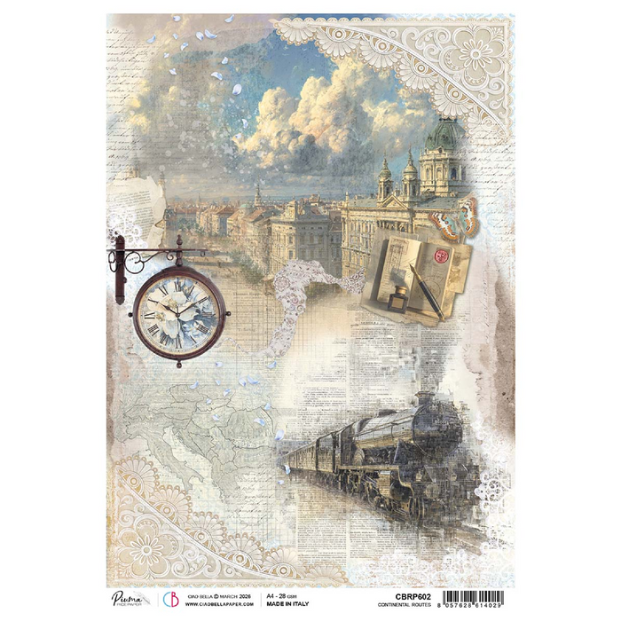 Ciao Bella Eastern Journey A4 Rice Paper Continental Routes