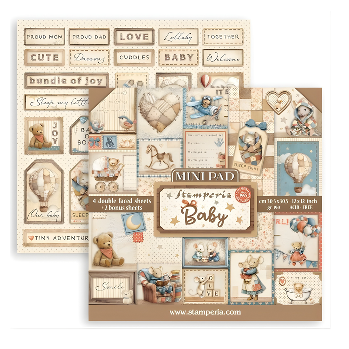 Stamperia Baby 12" x 12" Mini Paper Pad