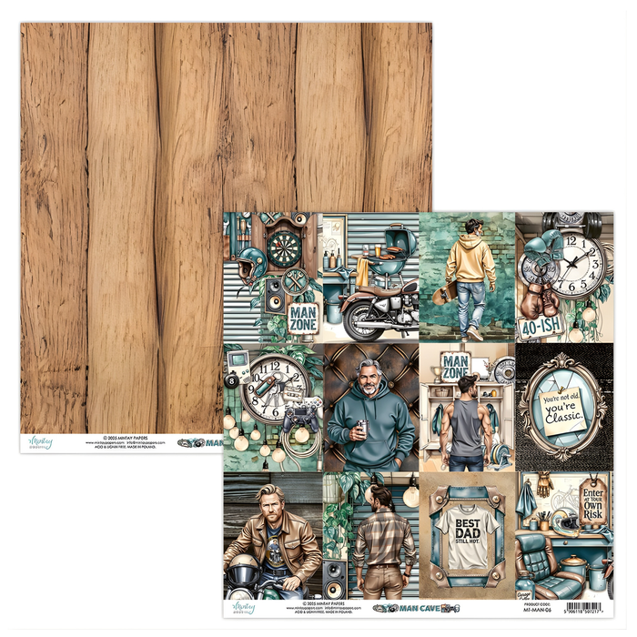 Mintay Man Cave 12" x"12 Scrapbooking Paper Set