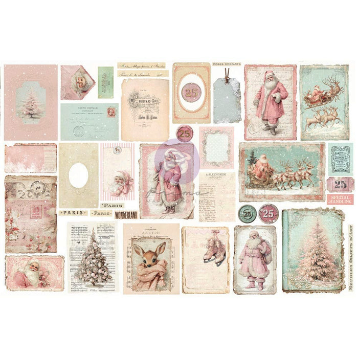 Prima Marketing Christmas Blush Ephemera Junk Journal Kit 76pcs