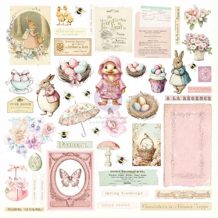 Prima Marketing Sweet Spring Ephemera Sunshine & Bunnies 94pc
