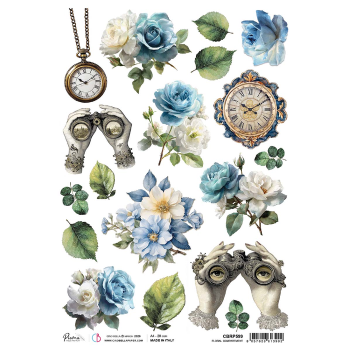 Ciao Bella Eastern Journey A4 Rice Paper Floral Compartment