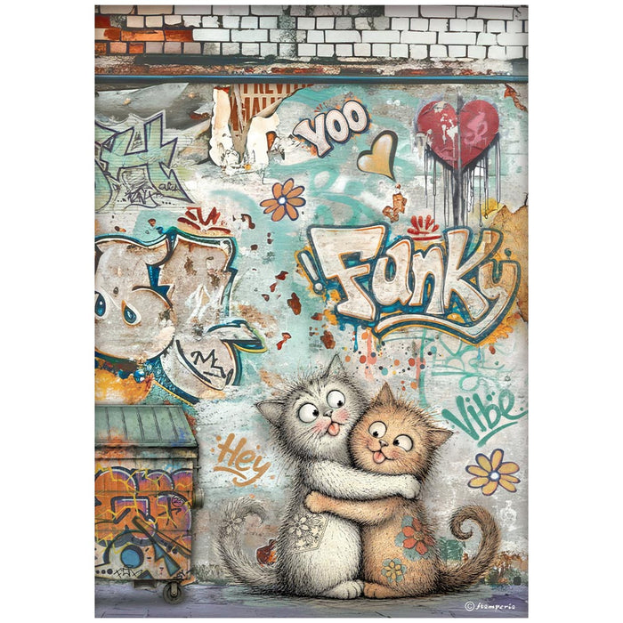 Stamperia Furry Friends 2 A4 Rice Paper Funky Cats