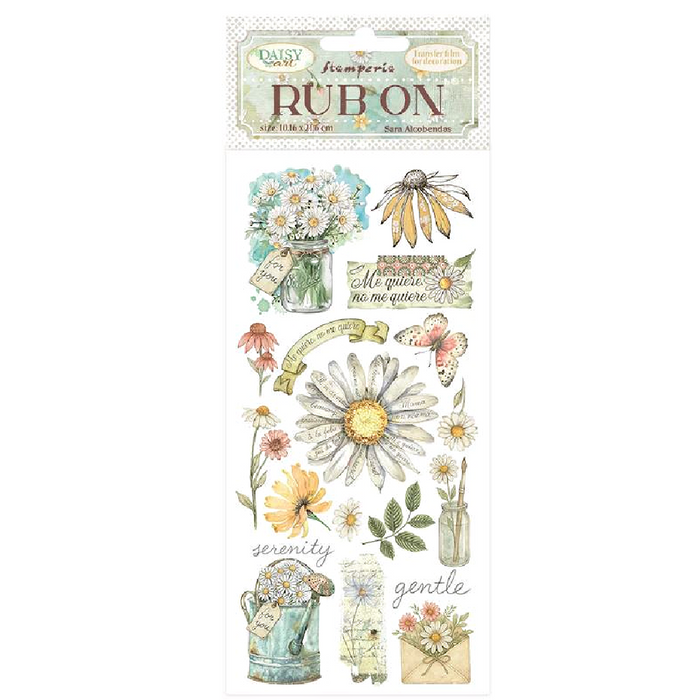 Stamperia Daisy Art Rub - On Me Quiere No Me Quiere