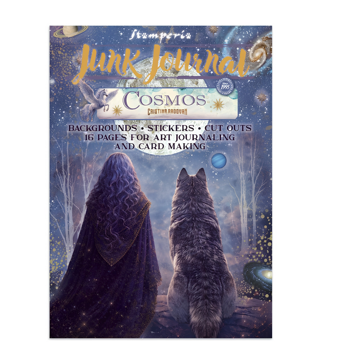Stamperia Paper Cosmos Infinity Junk Journal Stickers Cut-outs Backgrounds