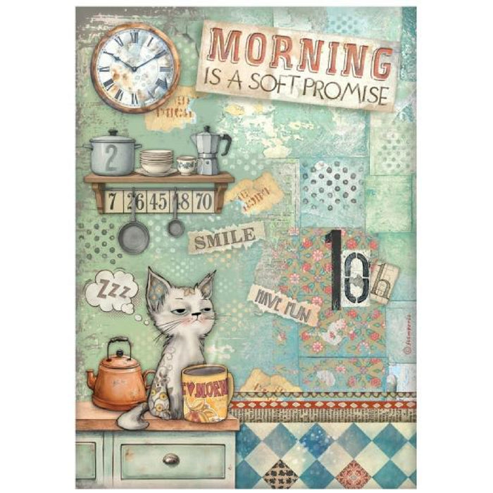 Stamperia Furry Friends A4 Rice Paper Morning is a Soft Promise
